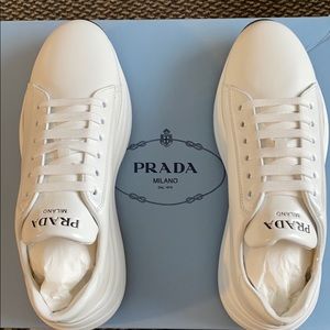 Prada brushed leather sneakers